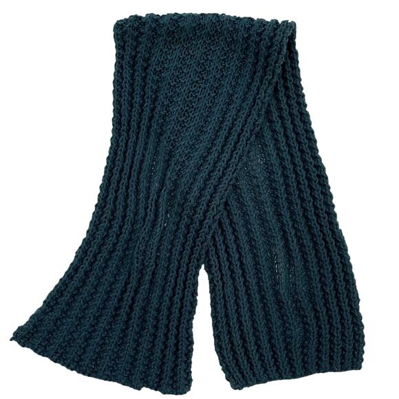 Dark Blue Hand Knit Scarf - Picture 4 of 5